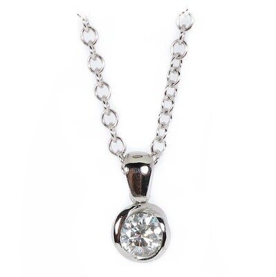 Platinum Diamond Rosebud Pendant