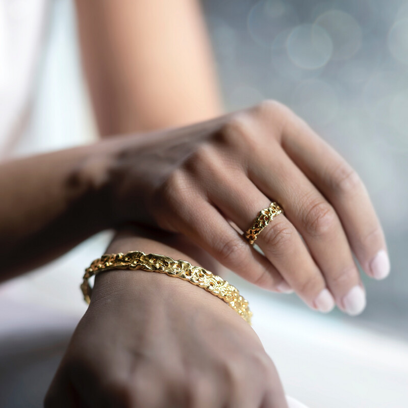 18ct Gold Narrow Filigree Ring