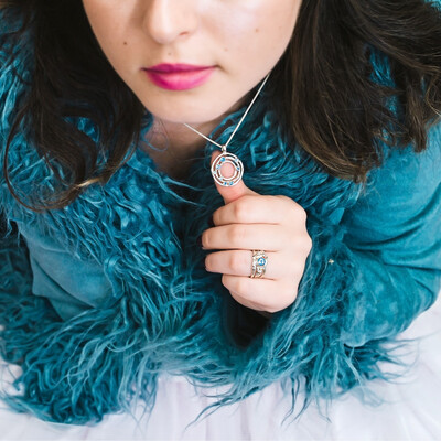 Silver Swiss Blue Topaz Cyclone 3 Pendant