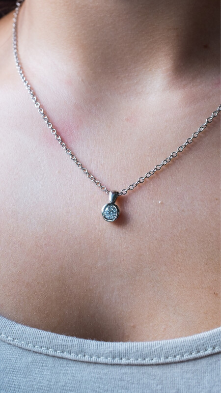 Platinum Diamond Rosebud Pendant
