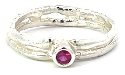 Silver Pink Sapphire Cyclone 2 Ring