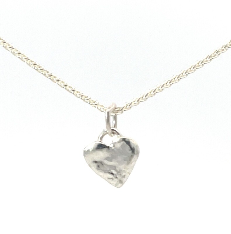 Silver Heart Pendant &amp; Chain (10mm wide)
