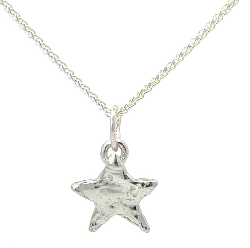 Silver Star Pendant &amp; Chain (10mm wide)