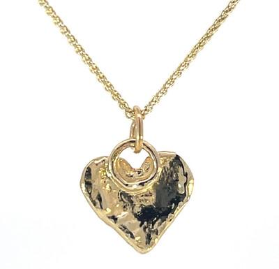 9ct Gold Heart Pendant  (15mm wide)