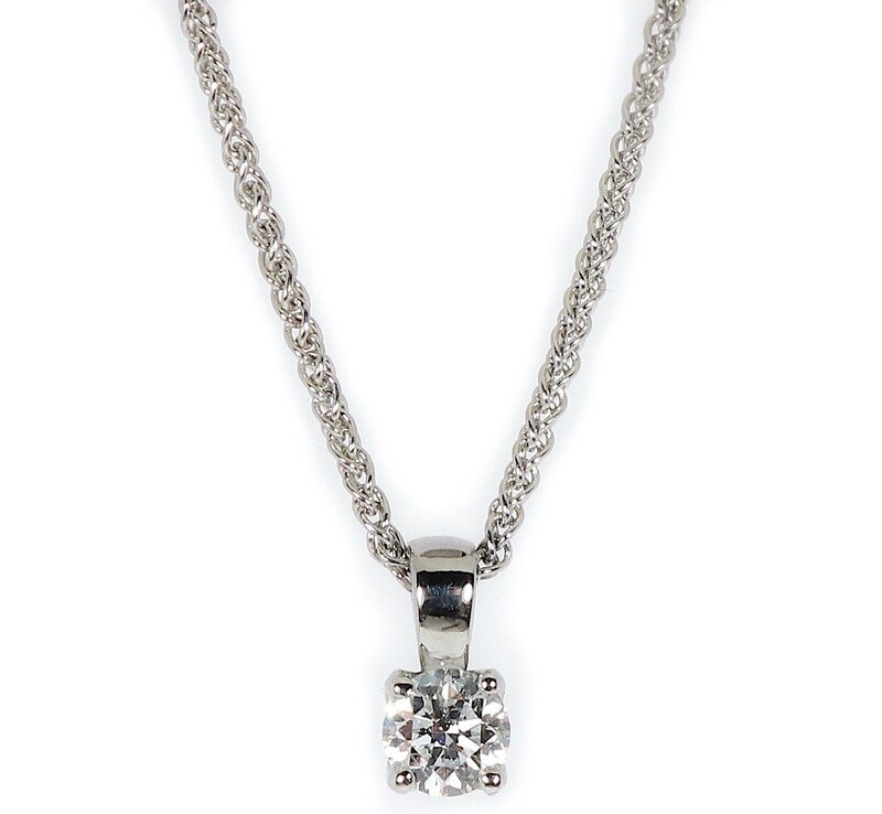 Platinum Diamond Claw Set Pendant
