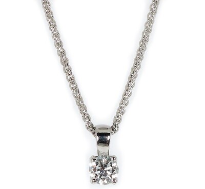 Platinum Diamond Claw Set Pendant