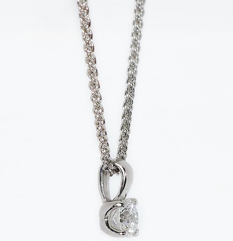 Platinum Diamond Claw Set Pendant