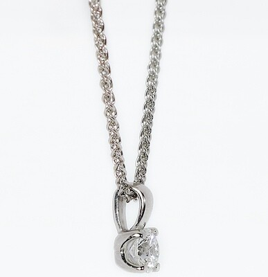 Platinum Diamond Claw Set Pendant