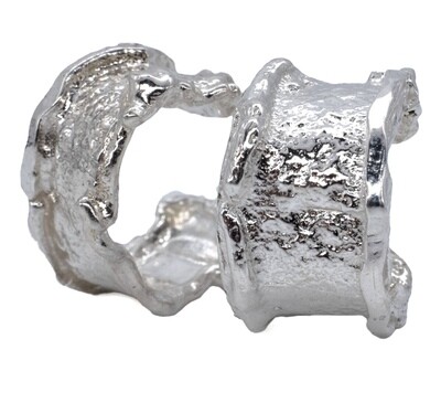 Silver Scrunchie Stud Earrings (7.5mm wide)