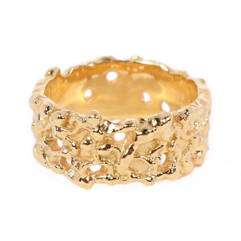 9ct Gold Wide Filigree Ring