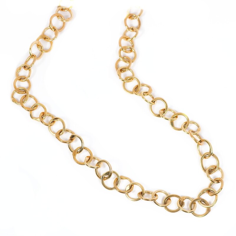 9ct Gold Original Jane Watling Fine Fused Chain 18" (Hammered)