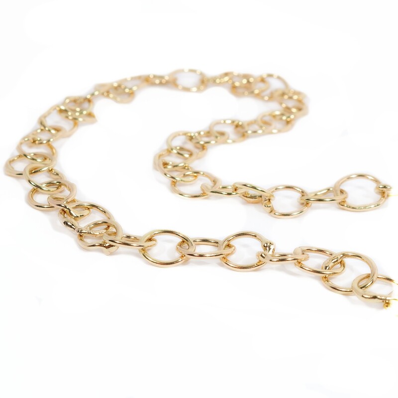 9ct Gold Original Jane Watling Fine Fused Chain 24" (Hammered)