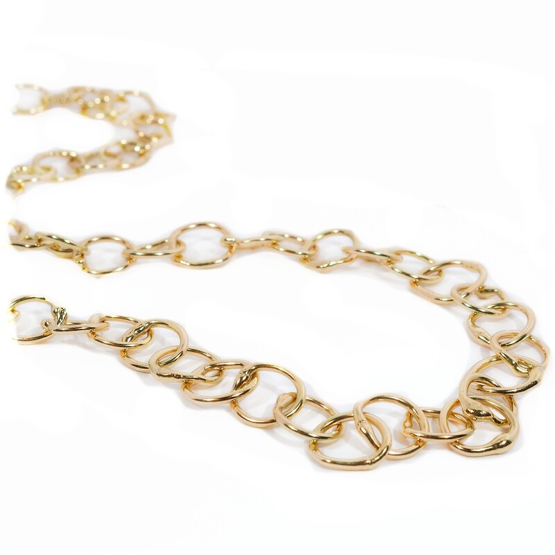 9ct Gold Original Jane Watling Fine Fused Chain 24" (Hammered)