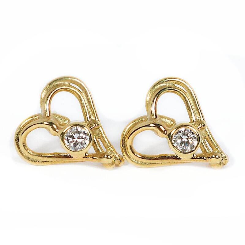 18ct Open Wire Diamond 0.21ct Stud Earrings