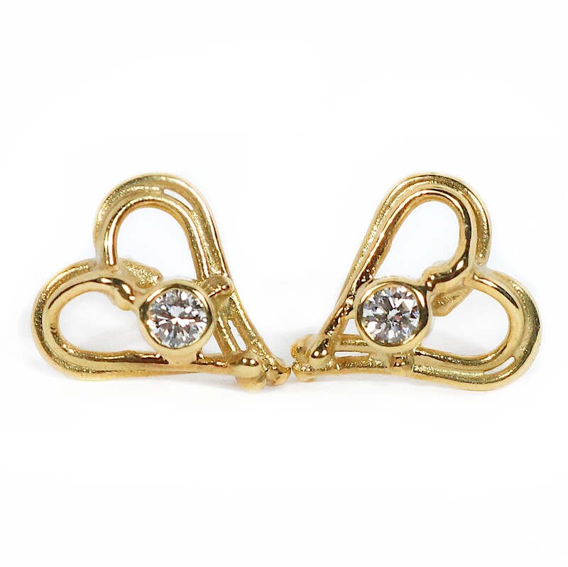 18ct Open Wire Diamond 0.21ct Stud Earrings