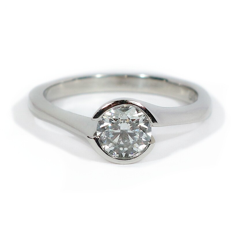 Platinum Single Stone 0.70ct Diamond Pucci Ring