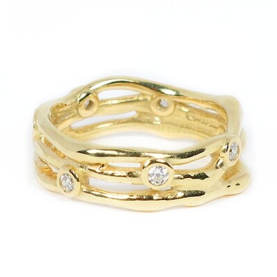 18ct Gold Diamond Cyclone 3 Ring