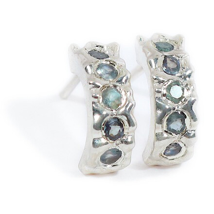 Silver Alexandrite Filigree Hoop Earrings