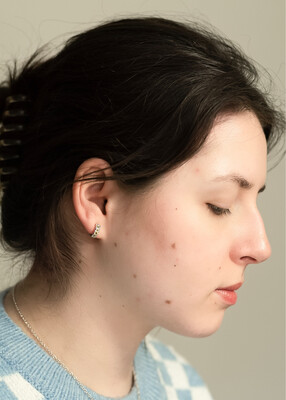 Silver Blue Sapphire Filigree Hoop Earrings