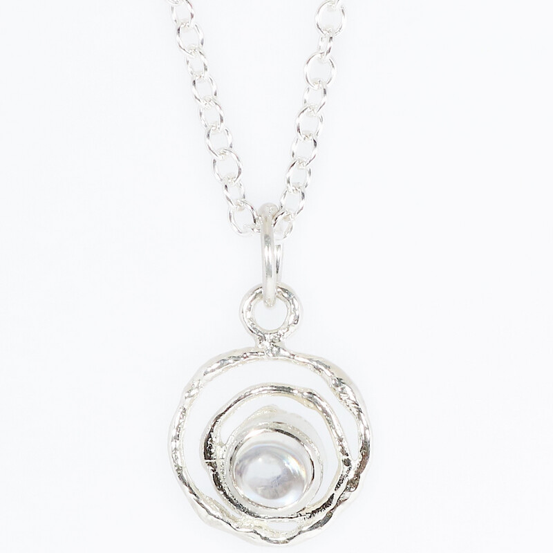 Silver Moonstone Montana Swirl Pendant &amp; Chain