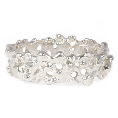 9ct White Gold Narrow Filigree Ring