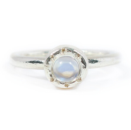 Silver Moonstone Tutti Fruiti Ring