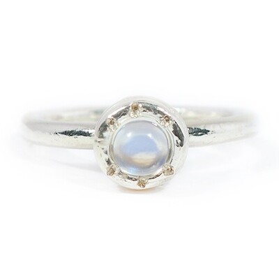 Silver Moonstone Tutti Fruiti Ring