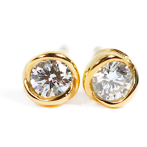18ct Gold Diamond Rosebud Stud Earrings