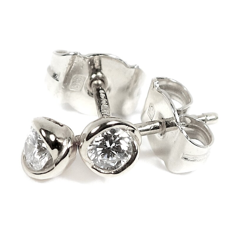 Platinum Diamond 0.20ct Rosebud Stud Earrings