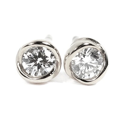 Platinum Diamond 0.20ct Rosebud Stud Earrings