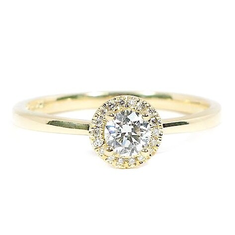 18ct Gold Claw Set 0.30ct Diamond Halo Ring