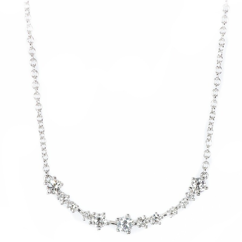 18ct White Gold Diamond Tiara Necklace