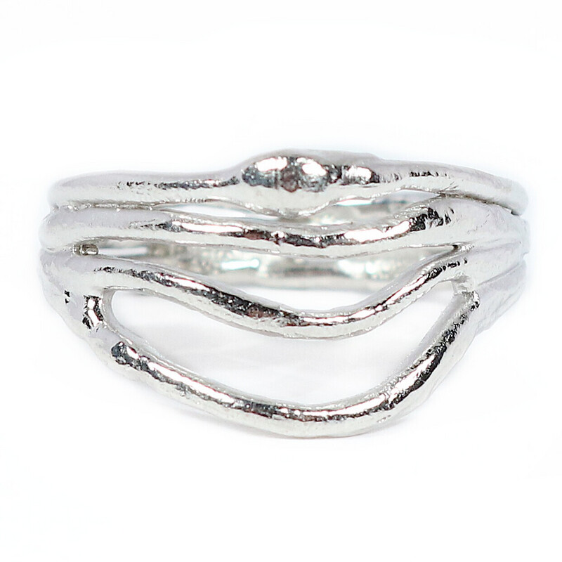 Silver Fine Twister Ring