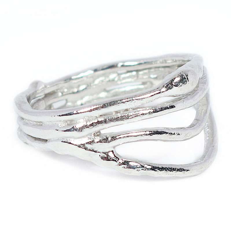 Silver Fine Twister Ring