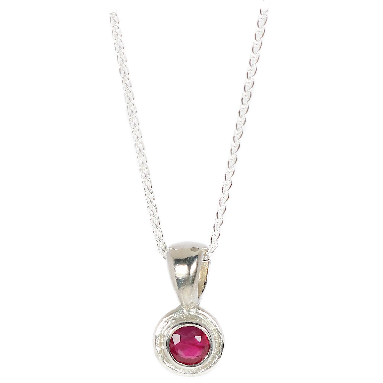 Silver Ruby Cyclone Pendant &amp; Chain