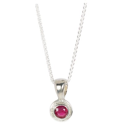Silver Ruby Cyclone Pendant &amp; Chain