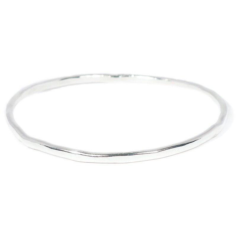 Silver Hammered Cyclone 1 Bangle