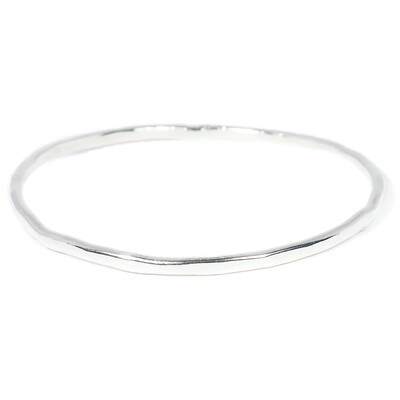 Silver Hammered Cyclone 1 Bangle