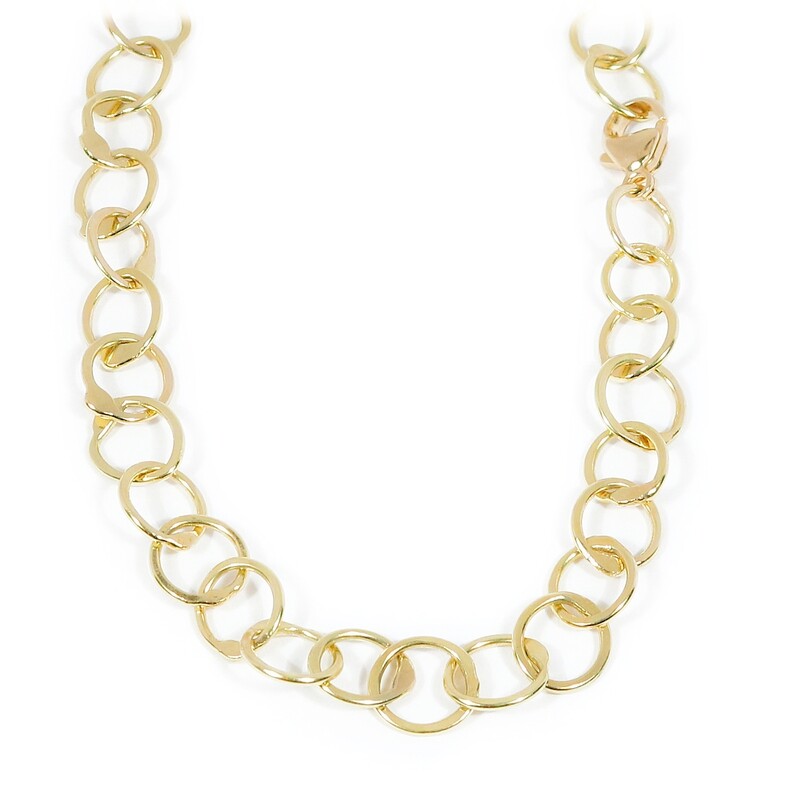 18ct Gold Original Jane Watling Heavy Fused Chain 18" (Hammered)