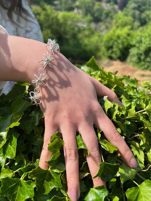Silver Spider Lily Bracelet