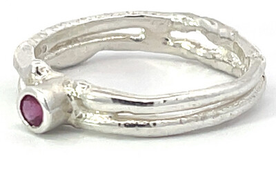 Silver Ruby Cyclone 2 Ring