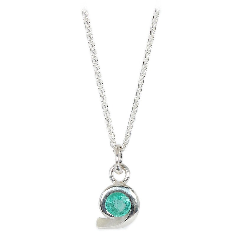 Silver Emerald Pucci Pendant &amp; Chain