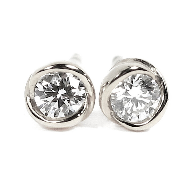 Platinum Diamond 0.50ct Rosebud Stud Earrings