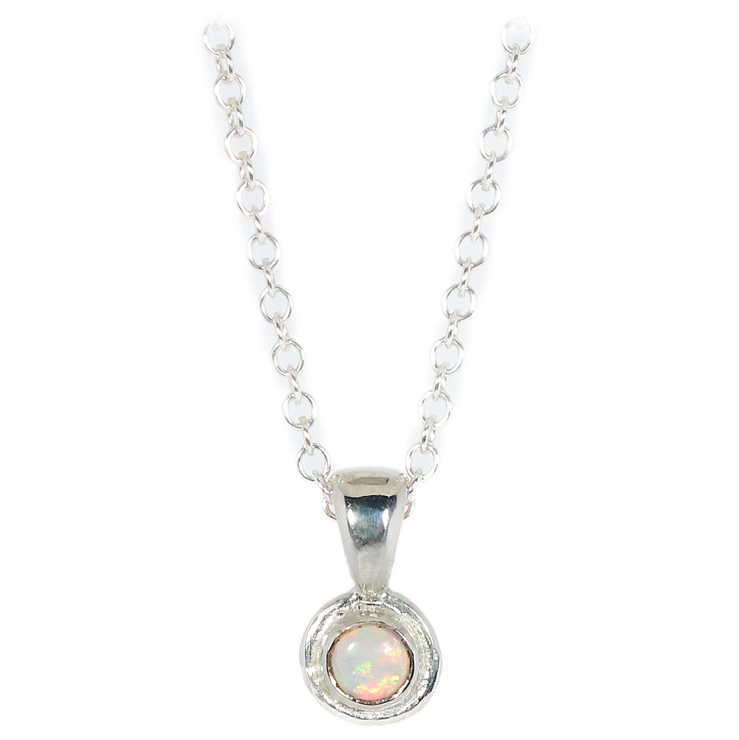 Silver Opal Cyclone Pendant &amp; Chain