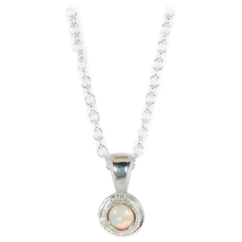 Silver Opal Cyclone Pendant &amp; Chain