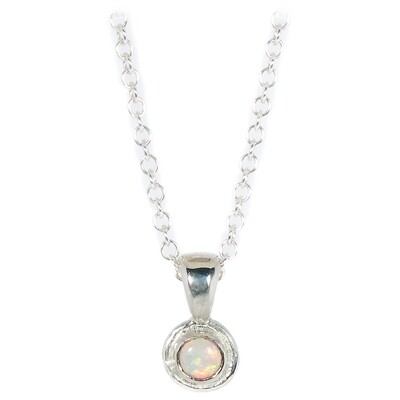 Silver Opal Cyclone Pendant &amp; Chain