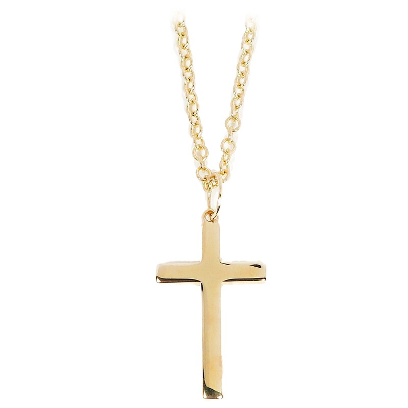 9ct Yellow Gold Polished Cross Pendant 32mm