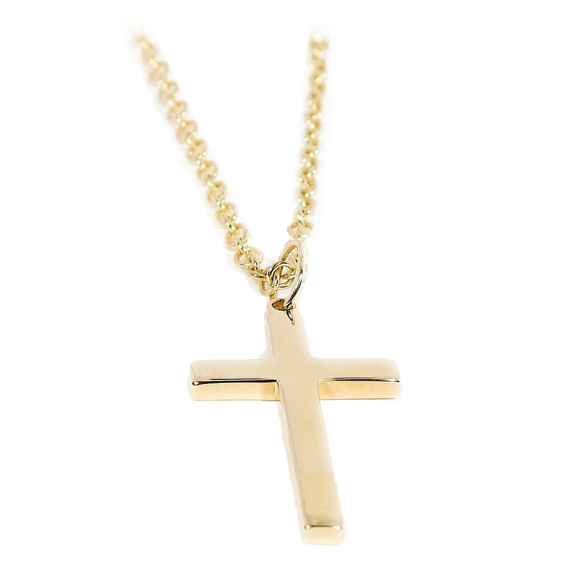 9ct Yellow Gold Polished Cross Pendant 32mm
