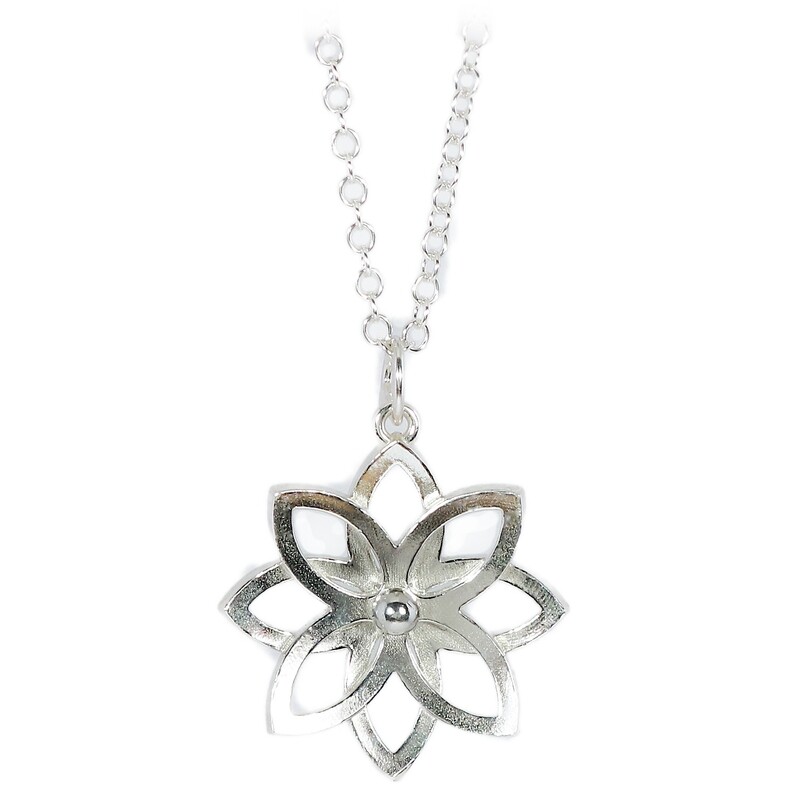 Silver Lotus Flower Pendant