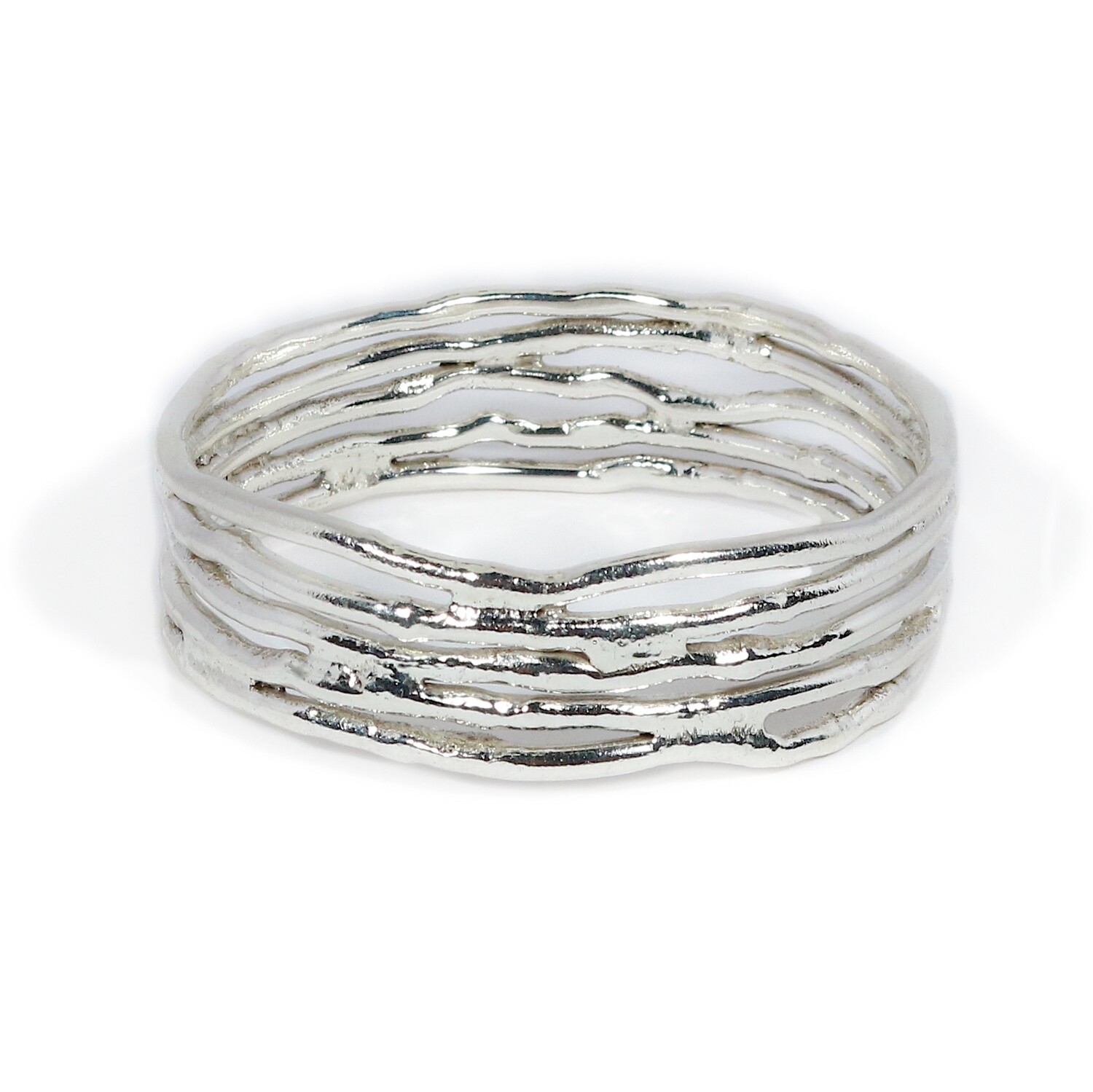 Silver Cyclone 5 Bangle